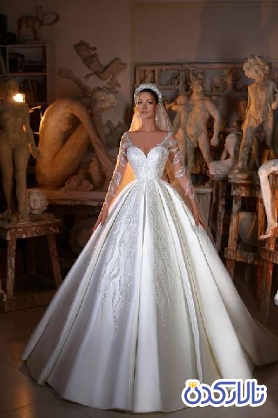 لباس عروس ای لاین زیبا و منحصربفرد